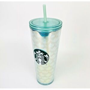 Starbucks Tumbler Mermaid Scale Acrylic Iridescent Siren 24 Fl Oz Cup NEW